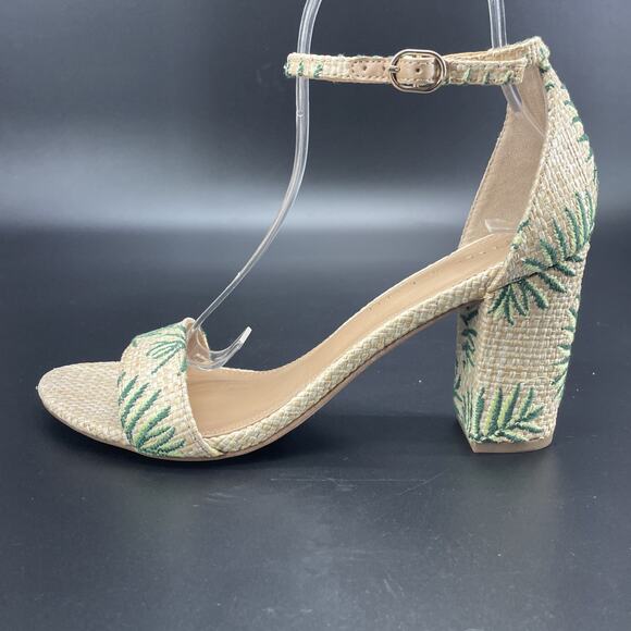 Kelly & Katie Hailee Natural Raffia Womens 8.5M Heels Tropical Beach Resort Wear - Picture 4 of 11